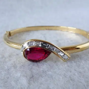 NINA RICCI 니나리치 컬러 스톤 뱅글 팔찌 골드