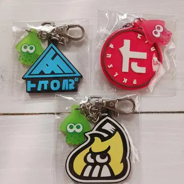 스플래툰 브랜드 로고 러버 키링 3종