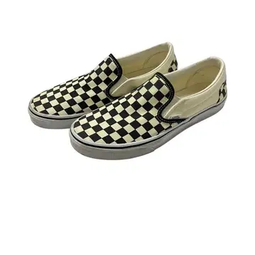 VANS 슬립온 체크 무늬 깃발 패턴 블랙 클래식 모델 27cm