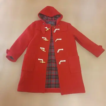 일본제 EAST BOY 레드 더플 코트 후드 부착 사이즈 9 캐시미어