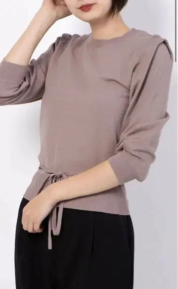 마이 스트라다 퍼프 소매 니트 베이지