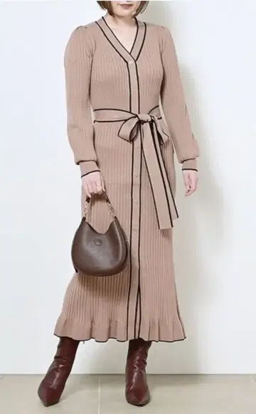 스나이델 snidel Sustainable 프론트 버튼 니트 원피스