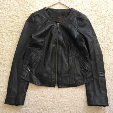 Reflect 블랙 램 가죽 싱글 라이더 자켓 9호