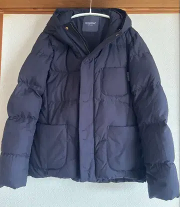 Gymphlex 네이비 후드 부착 다운 자켓