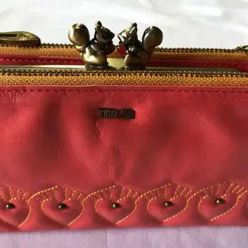 안나수이 체인 숄더부 가마구치 지갑 (다람쥐 핑크 오렌지