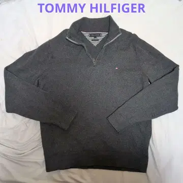 TOMMY HILFIGER 그레이 집업 스웨터 L