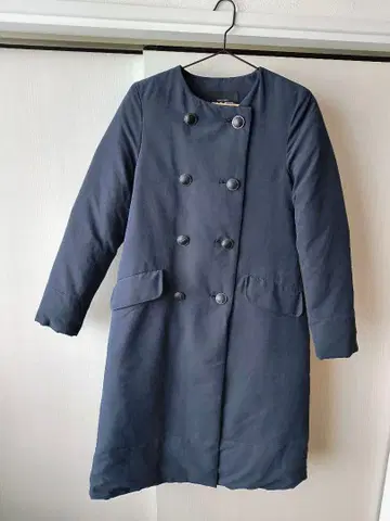 네이비 롱 코트 다운 38