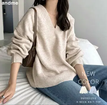 andme V넥 니트