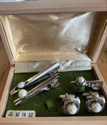 커프스 단추 타이 바 세트