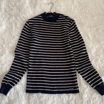 SAINT JAMES 보더 스웨터 울 네이비&화이트