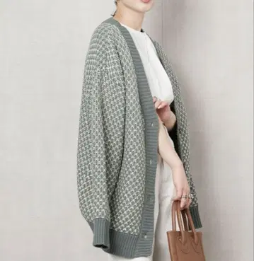 FREAK'S STORE 링크스 패턴 니트 가디건