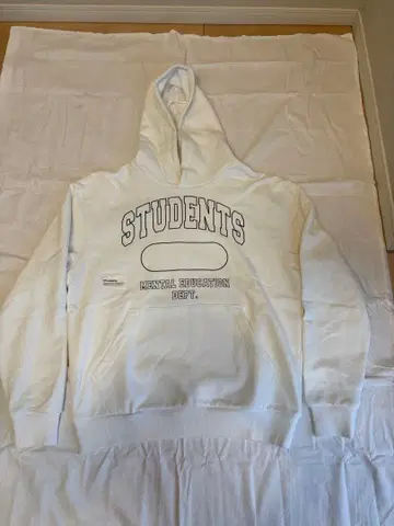 STUDENTS 프론트 프린트 후드티 화이트