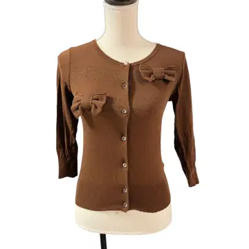 에밀리 템플큐트 가디건 리본 긴팔 라메