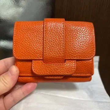 새상품급!! TOV 오렌지 가죽 3단 폴더형 미니 지갑