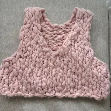 핑크 V넥 니트 베스트