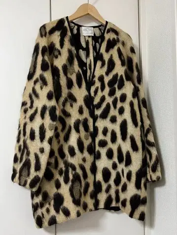포르테포르테 코트 알파카 레오파드 코트 가디건