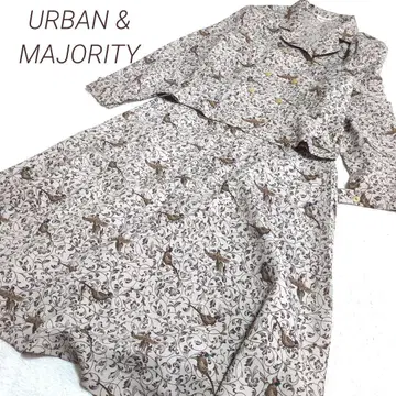 URBAN & MAJORITY 버드 패턴 올 패턴 스커트 레트로 셋업
