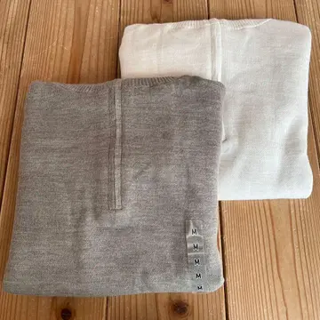 유니클로 더블 페이스 하프 지퍼 스웨터 M