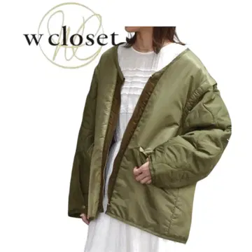 w closet 소매 호리병 퀼팅 MA-1 자켓 블루종 새상품급