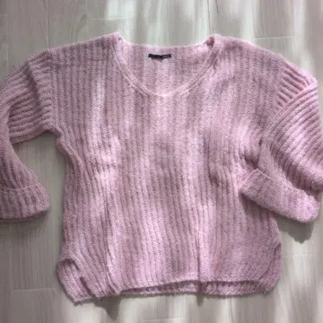 Heather 핑크 V넥 스웨터 F