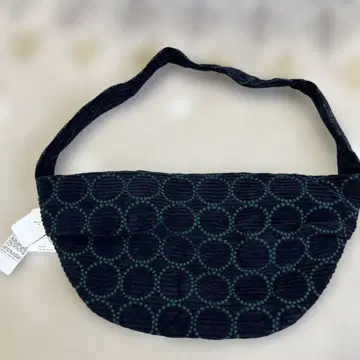 minaperhonen 네이비 탬버린 패턴 코듀로이 숄더백