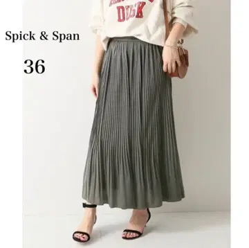 Spick & Span 플리츠 스커트 36 올리브 그린