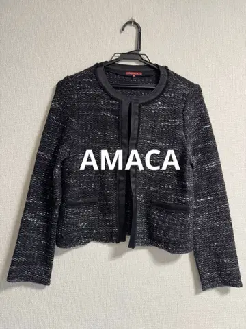 AMACA 노카라 믹스 트위드 자켓