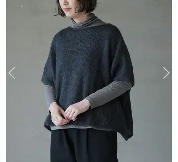 evam eva 모헤어 실크 판초 stonegray