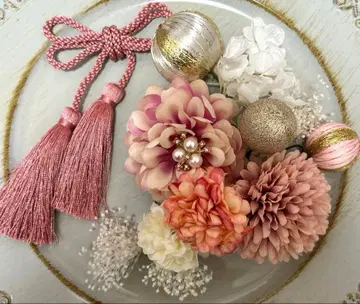 더스티 핑크 성인식 일본 의류 후리소데 시치고산 사전 촬영 머리 장식