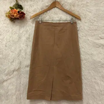 내추럴 뷰티 베이직 코튼 사다리꼴 스커트 [ L ] 무릎 기장 브라운