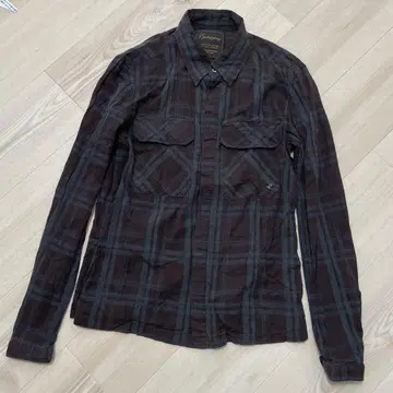 Egotripping 긴팔 체크 셔츠 다크 브라운