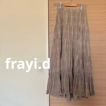 스커트 티어드 롱 스커트 허리밴딩 플리츠 플레어 성숙/러블리