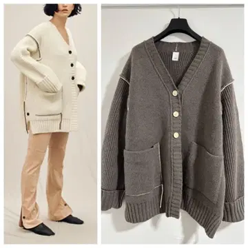 IHNN 인 스티치 로우 게이지 가디건 studious