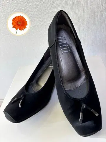 23.5 fitfit 발수 발레 슈즈 펌프스 신을 수 있는 부드러운 블랙