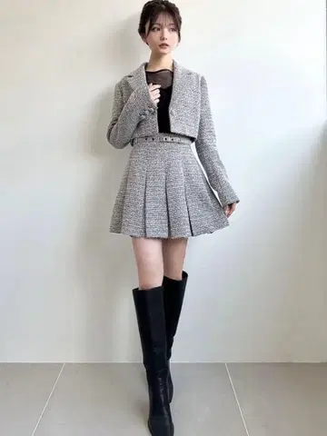 RESEXXY 셋업 트위드 블랙