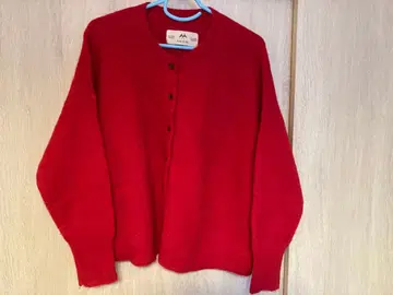 알파카 울 혼방의 고급 가디건