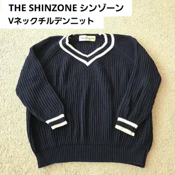 THE SHINZONE 네이비 V넥 니트