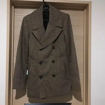 더블 브레스트 피 코트