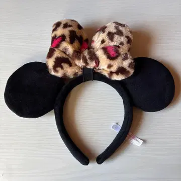 디즈니 머리띠 레오파드 무늬 핑크