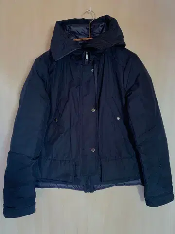 네이비 후드 다운 자켓