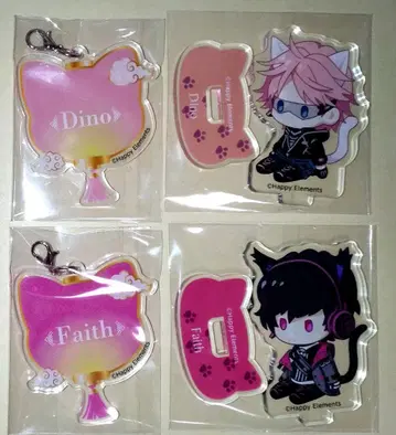 엘리오스 난자 미니 아크릴 스탠드 & 참 디노, 페이스 총 4점 세트