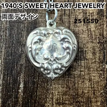 스위트하트 주얼리 양면 디자인 실버 빈티지 목걸이 NAVY