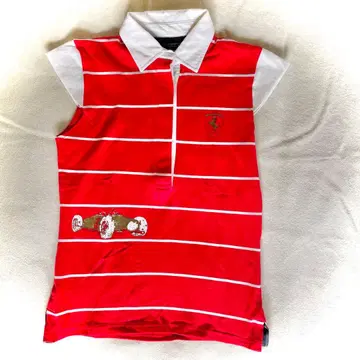 레어 새상품급 페라리 반팔 피케 셔츠 빨간색 스트라이프