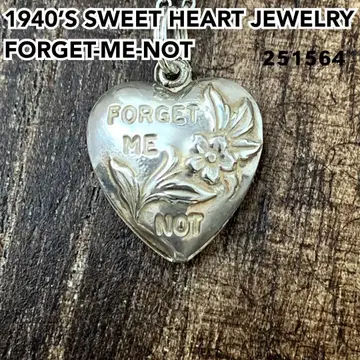 스위트하트 주얼리 물망초 실버 빈티지 목걸이 NAVY