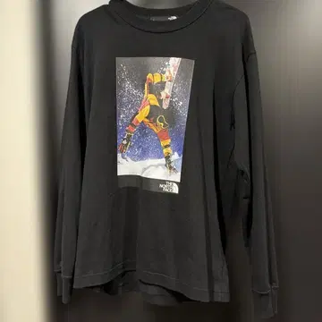THE NORTH FACE 블랙 롱 슬리브 T셔츠 S