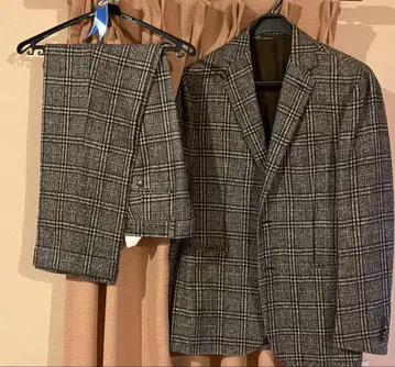 스틸레 라티노 체크 무늬 자켓과 팬츠 세트 48