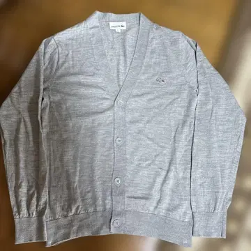 울100% LACOSTE 그레이 V넥 가디건 US S