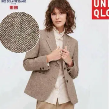 [ 미사용 ] 유니클로 x 이네스 트위드 헤링본 자켓 S