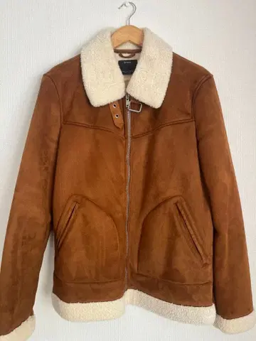 브라운 스웨이드 보아 자켓