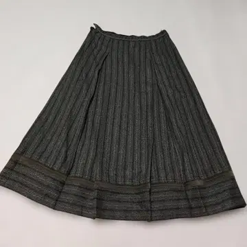 HIROKO BIS 그레이 스트라이프 플리츠 스커트
